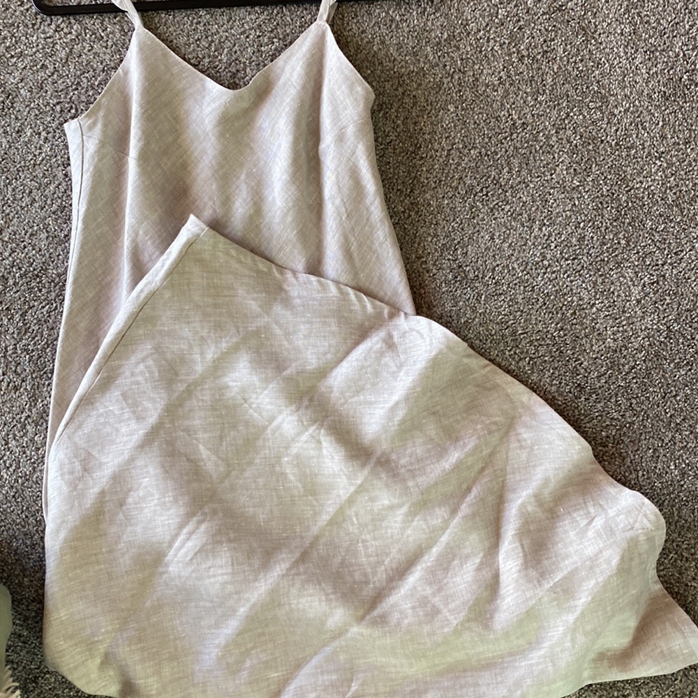 Maxi linen sleeveless dress Black Ficus - small
